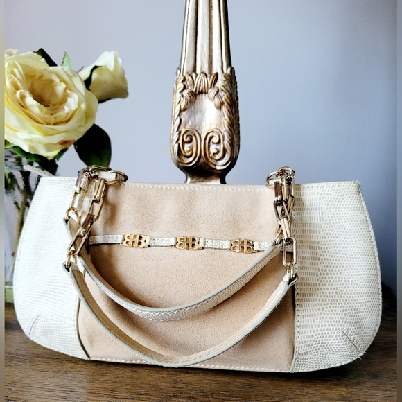 Hugo BOSS 100%Cowhide Embossed Leather Small/Mini Bag Lizard/Suede Neutral/Tan - Picture 11 of 16